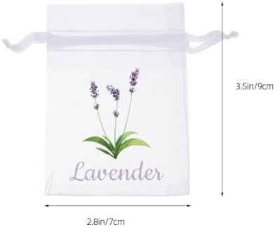 20pcs Lavender Embroidered Organza Sachet Bags for Herbs Spices Jewelry