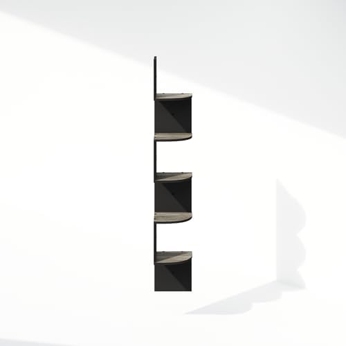 Furinno 5 Tier Floating Corner Shelf Black