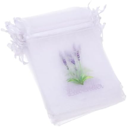 Garneck 20pcs Lavender Sachet Drawstring Mesh Pouches