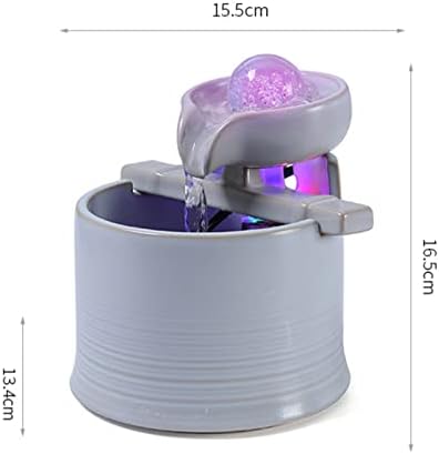 Modern Indoor Ceramic Water Fountain with Lights and Pump