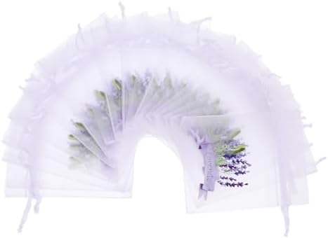 LUOZZY 20pcs Lavender Sachet Bags with Drawstring - White