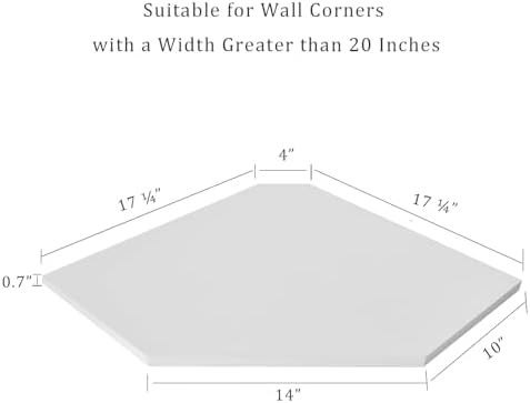 White Floating Corner Shelf with Cable Hole