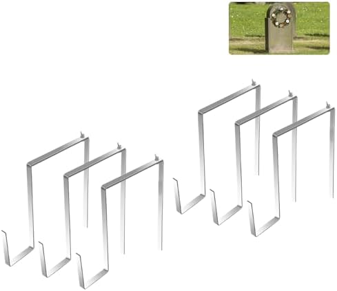 6Pcs Stainless Steel Christmas Grave Wreath Hanger