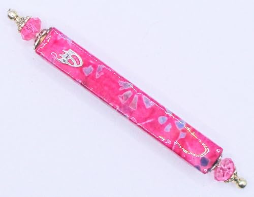 Pink Batik Mezuzah for Home Dcor