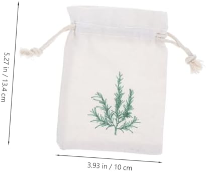 DECHOUS 10pcs Lavender Drawstring Sachet Bags with Rosemary Pattern