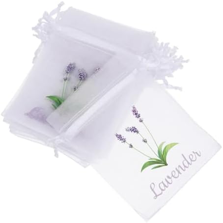 DECHOUS 50pcs Lavender Sachet Bags Drawstring Pouches for Spices Tea Closet