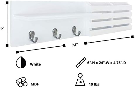 Kiera Grace Sydney Floating Shelf 24 Inch White 1 Pack