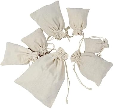 SOIMISS 4 Pack Cotton Tea Storage Bags Travel Toiletry Sachets
