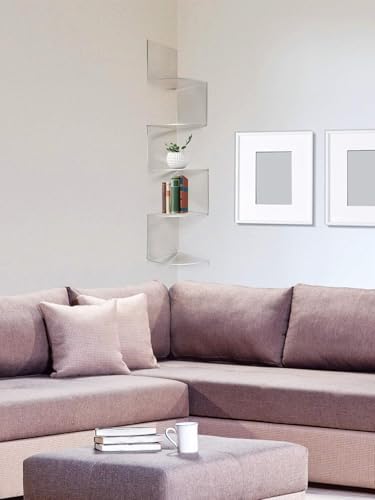 5 Tier Floating Acrylic Corner Shelf Organizer