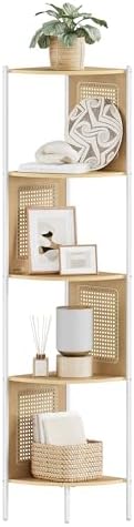VASAGLE 5-Tier Corner Shelf Stand Oak Beige