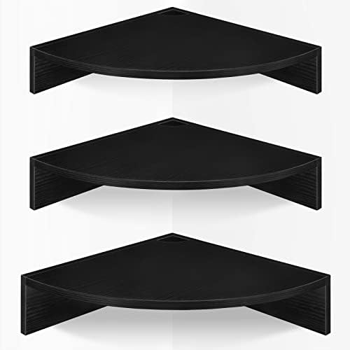 Homode 3 Tier Corner Floating Shelves Black