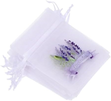 LUOZZY 20pcs Lavender Sachet Bags with Drawstring - White