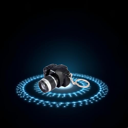 Black Camera LED Keychain with Sound