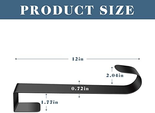 JUGEFORNI 12 Inch Black Door Wreath Hanger
