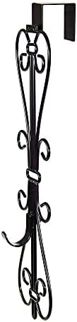 Adjustable Wreath Hanger for Front Door - Cast Iron Black Design
