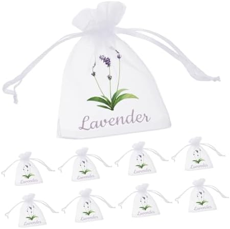 HEALLILY 50pcs Lavender Scented Mesh Sachet Bags