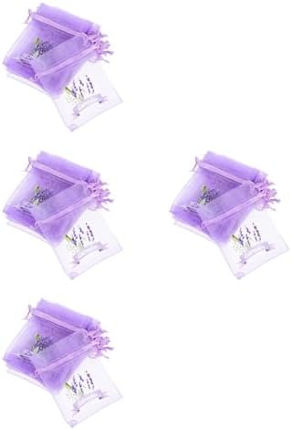 LUOZZY 80 Pcs Lavender Sachet Bags with Drawstring Closure Light Purple
