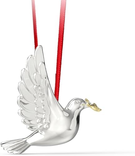 Shiny Silver Christmas Bird Ornament 35x4 Inch Pack of 1