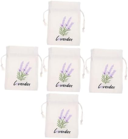 Cabilock 5pcs Lavender Sachet Bags Drawstring Favor Pouches