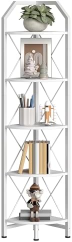 5-Tier Corner Shelf with Industrial Style TCJ10WB