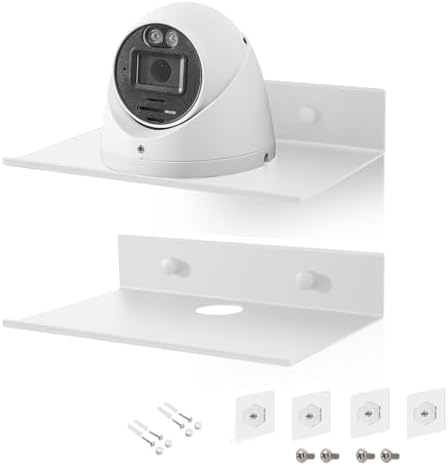 Small Floating Shelves with Bluetooth Speaker Mount 6 Inch 2 Pack Aluminum