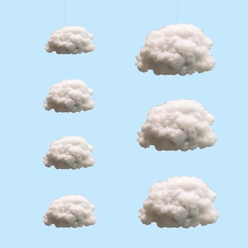 Fabiacci 7Pcs Artificial Cloud Props 3D Decorative Hanging Decorations