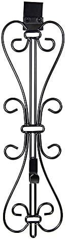 Adjustable Wreath Hanger for Front Door - Cast Iron Black Design