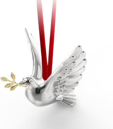 Shiny Silver Christmas Bird Ornament 35x4 Inch Pack of 1