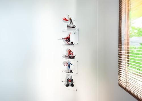 5 Tier Floating Acrylic Corner Shelf Organizer