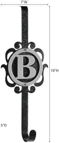 Touch Of Class Metal Overture Monogram Wreath Hanger Silver Black