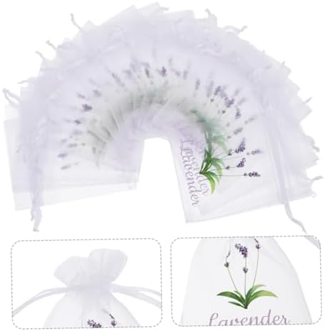 DECHOUS 50pcs Lavender Sachet Bags Drawstring Pouches for Spices Tea Closet