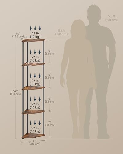 SONGMICS Superfast Toolless 5-Tier Corner Shelf Stand