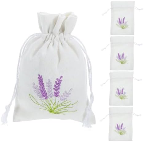 Zerodeko 5pcs Lavender Scent Sachets with Drawstring Closure