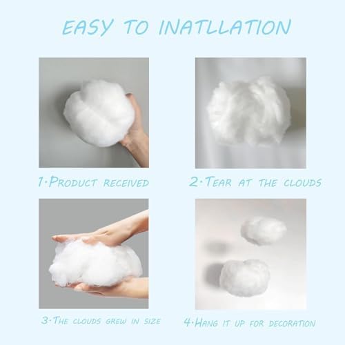 Fabiacci 7Pcs Artificial Cloud Props 3D Decorative Hanging Decorations