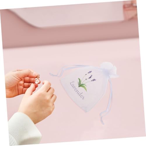 Garneck 20pcs Lavender Sachet Drawstring Mesh Pouches