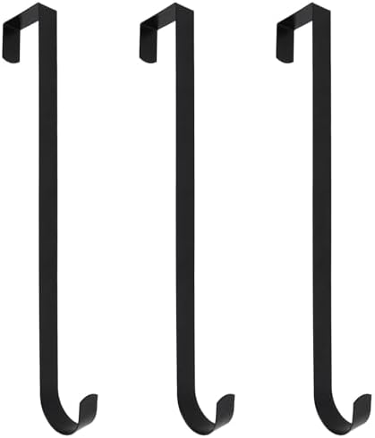 BENLIUDH Wreath Hangers for Front Door 3pcs Black