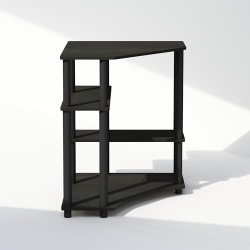 Furinno Turn-N-Tube Corner Shelf Display Bookshelf Espresso Black