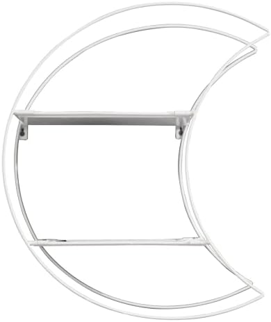 Urban Lifestyle 2-Tier Floating Shelf with Crescent Moon Design