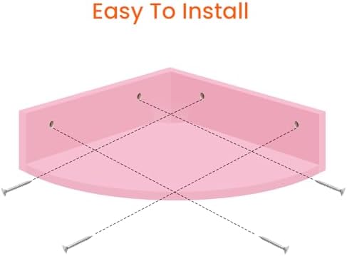 Homode Pink Corner Floating Shelves Set of 3