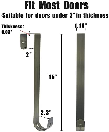 GameXcel 15 Inch Brass Wreath Hanger for Front Door
