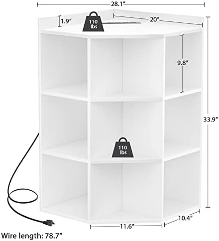 Aheaplus Corner Cabinet with USB and Outlets