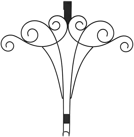 Haute Decor 18-Inch Scrollwork Wreath Hanger Black