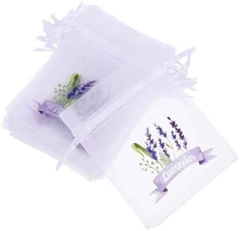 LUOZZY 20pcs Lavender Sachet Bags with Drawstring - White