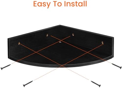 Homode 3 Tier Corner Floating Shelves Black