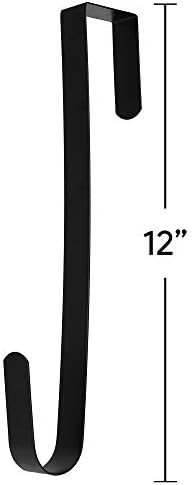 RND Over Door Wreath Hanger Hook - Black 12 Inch