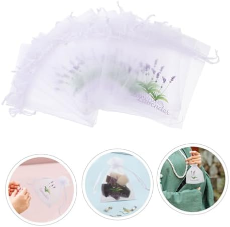 Cabilock 20pcs Lavender Sachets Breathable Mesh Pouches