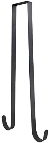 15 Inches Double Side Wreath Hanger Over The Door Black