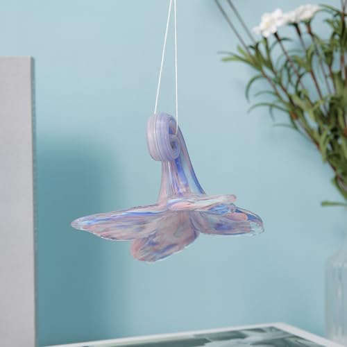Handmade Glass Flower Pendant Decor for Home Garden Windows