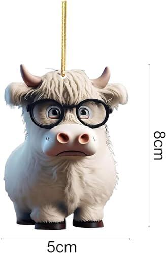 Cute Cartoon Cow Hanging Ornament for Cars and Backpacks