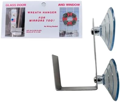 Glass Door Wreath Hanger with 2 Suction Cups